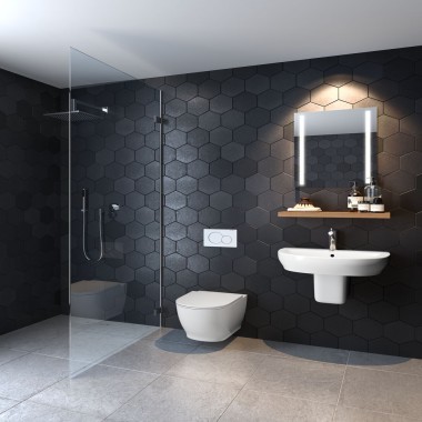 Bathroom with Geberit Senya bathroom ceramics