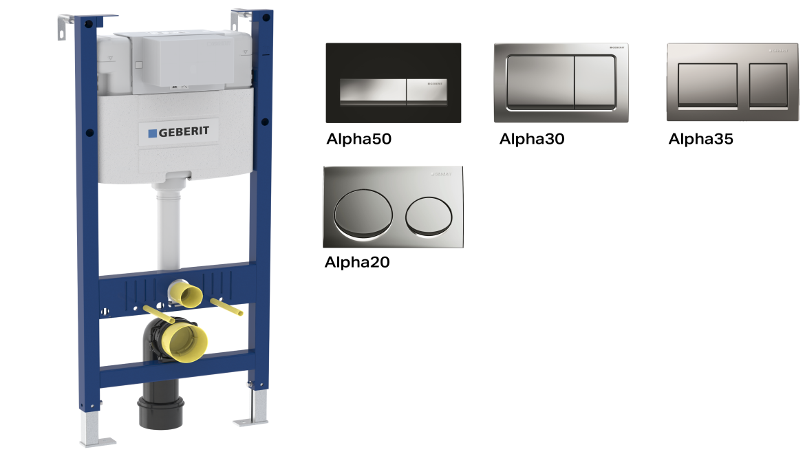 Geberit Alpha cisterns and actuator plates