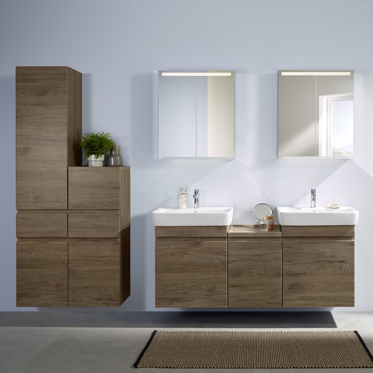 Geberit Renova Plan vanity unit with side cabinets and tall cabinet Geberit Renova Plan vanity unit with side cabinets and tall cabinet
