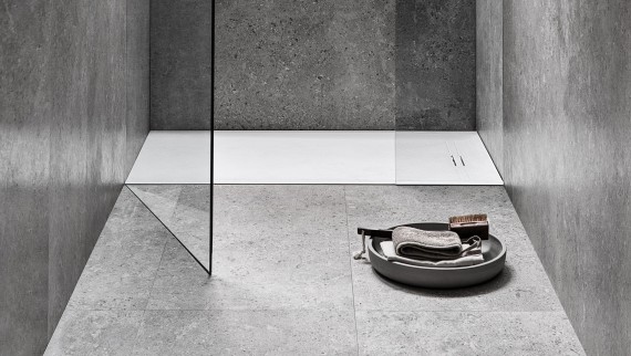 Geberit Sestra shower tray with floor-even installation Geberit Sestra shower tray with floor-even installation