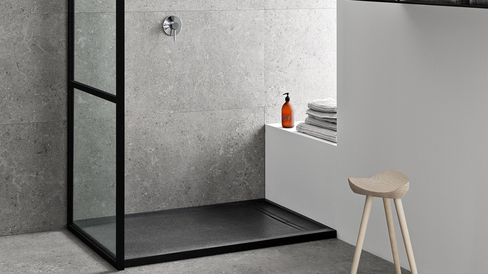 Geberit Sestra shower tray in graphite