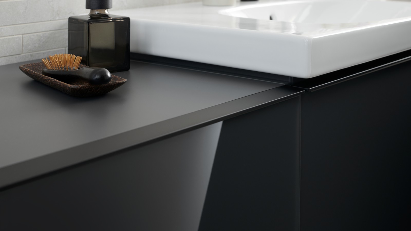 Geberit Acanto bathroom vanity in lava glass Geberit Acanto bathroom vanity in lava glass