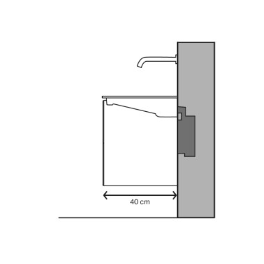 Washbasin figure with space-saving projection