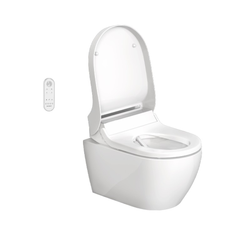 Geberit AquaClean Mera with open lid Geberit AquaClean Mera with open lid