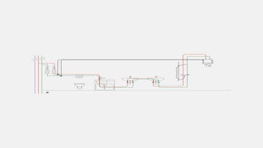 Example of drinking water piping for the sanitary flush consumption flush mode