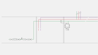 Example of drinking water piping for the sanitary flush temperature flush mode