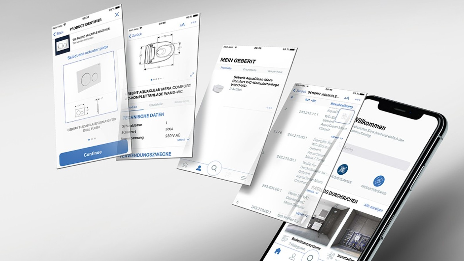 Identify concealed cisterns with the Geberit Pro app and order the appropriate spare parts in no time at all. Identify concealed cisterns with the Geberit Pro app and order the appropriate spare parts in no time at all.