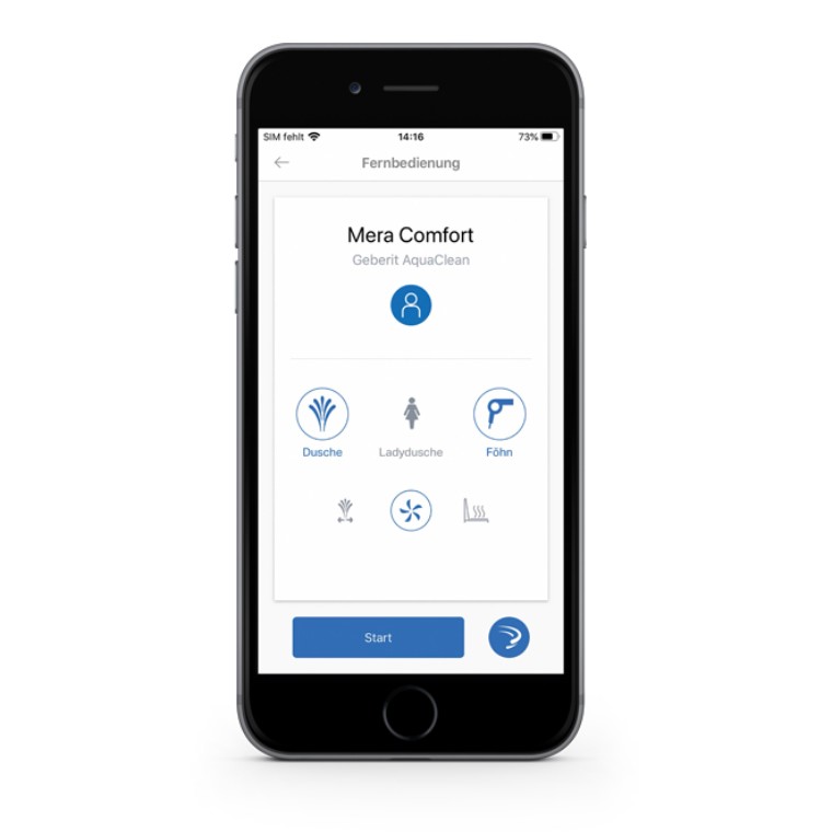 Geberit Home App for shower toilet operation