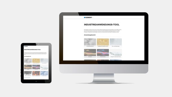 Geberit Industrial Application Tool – browser overview Geberit Industrial Application Tool – browser overview