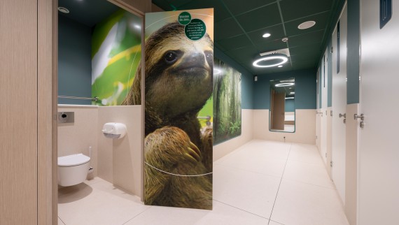 And the stylish Geberit ONE WC ceramics are available in the WC cubicle (© Meike Goebel) And the stylish Geberit ONE WC ceramics are available in the WC cubicle (© Meike Goebel)