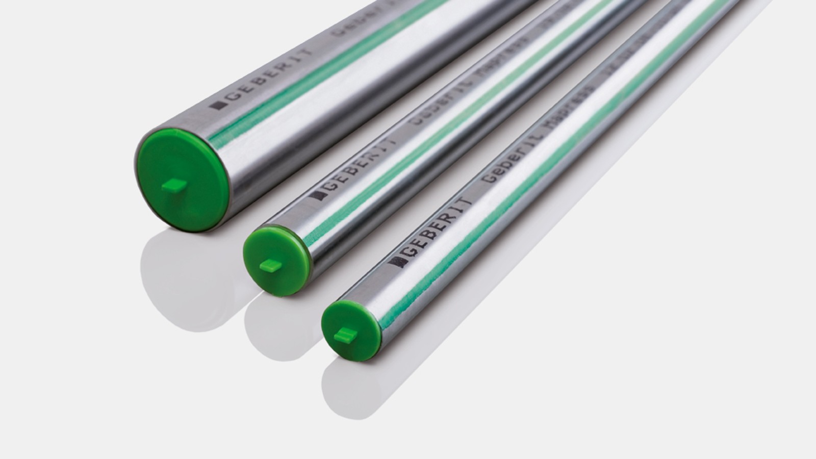 The green characteristic line identifies the Geberit Mapress Stainless Steel system pipe CrMoTi