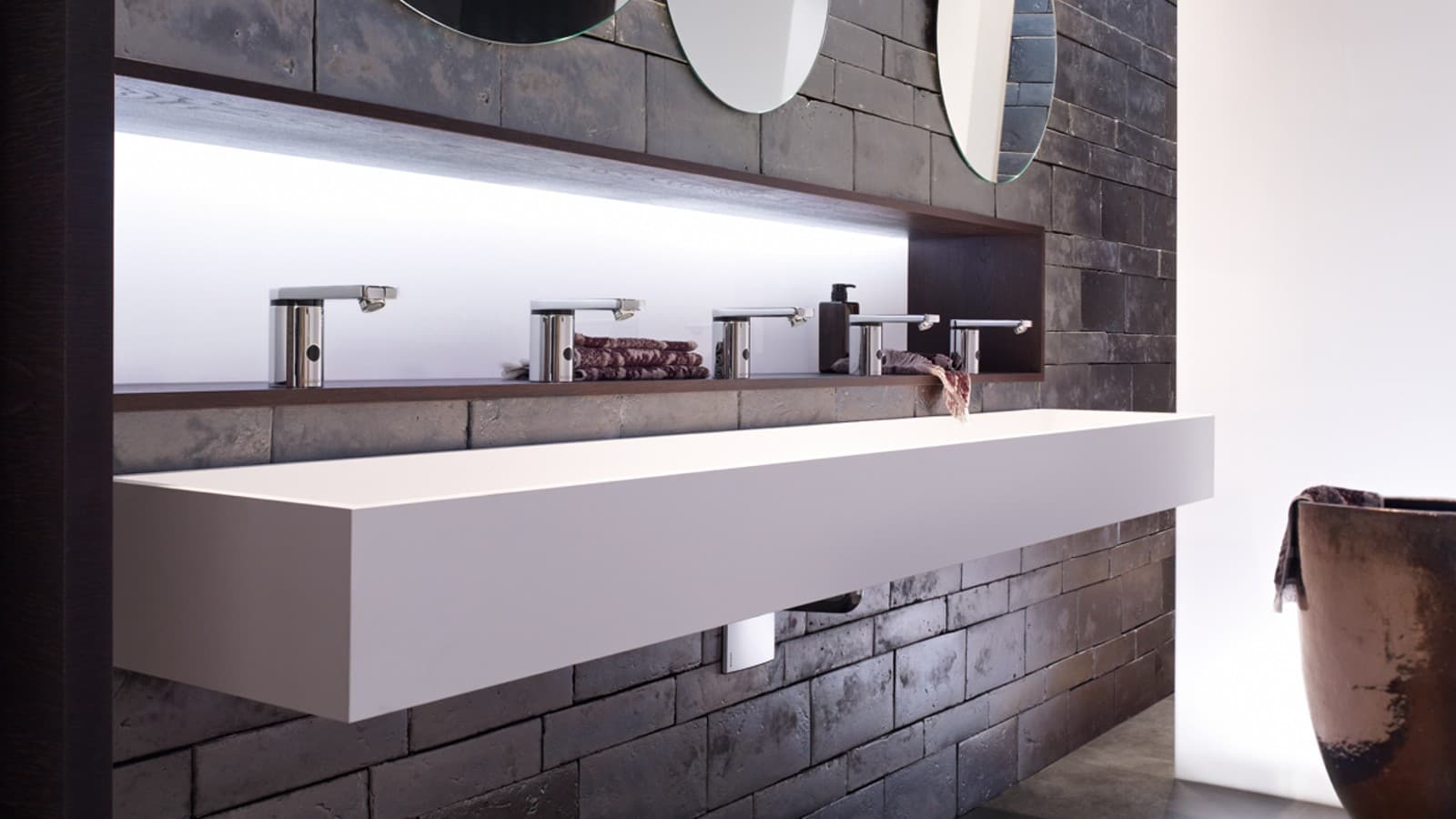 Geberit washbasin with taps and trap Geberit washbasin with taps and trap