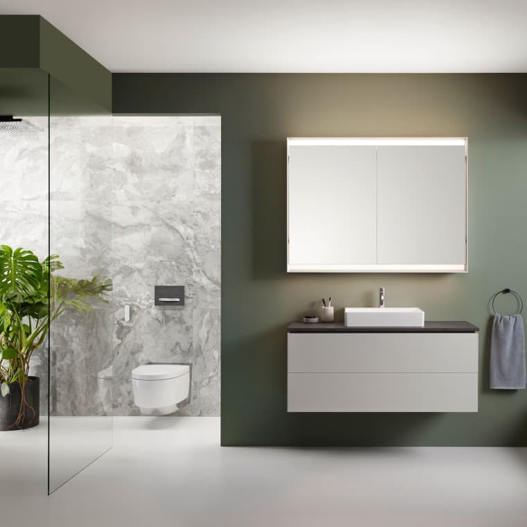 Geberit AquaClean Mera Comfort shower toilet in a Geberit ONE bathroom Geberit AquaClean Mera Comfort shower toilet in a Geberit ONE bathroom
