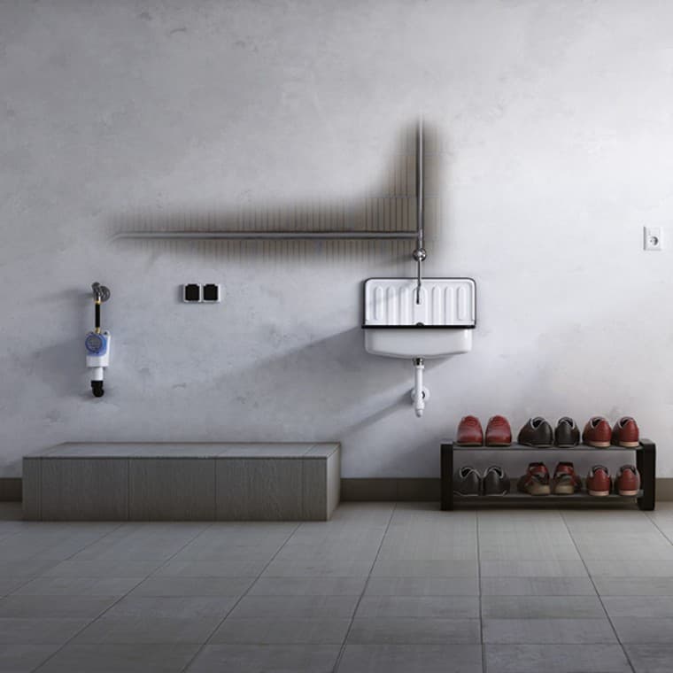 Application example for the Geberit sanitary flush Rapid: dead-end pipes in unused installations Application example for the Geberit sanitary flush Rapid: dead-end pipes in unused installations