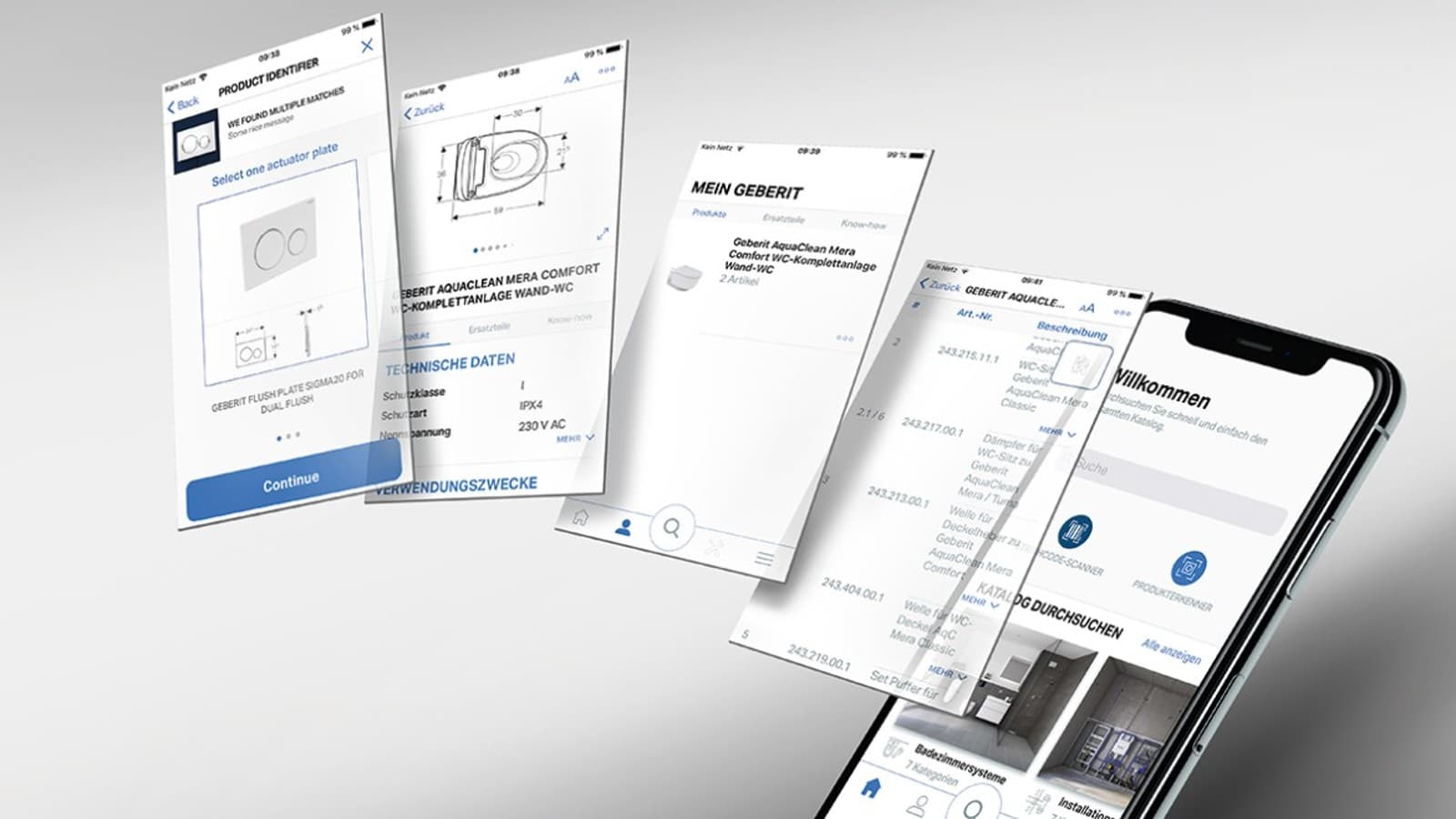 Identify concealed cisterns with the Geberit Pro app and order the appropriate spare parts in no time at all. Identify concealed cisterns with the Geberit Pro app and order the appropriate spare parts in no time at all.