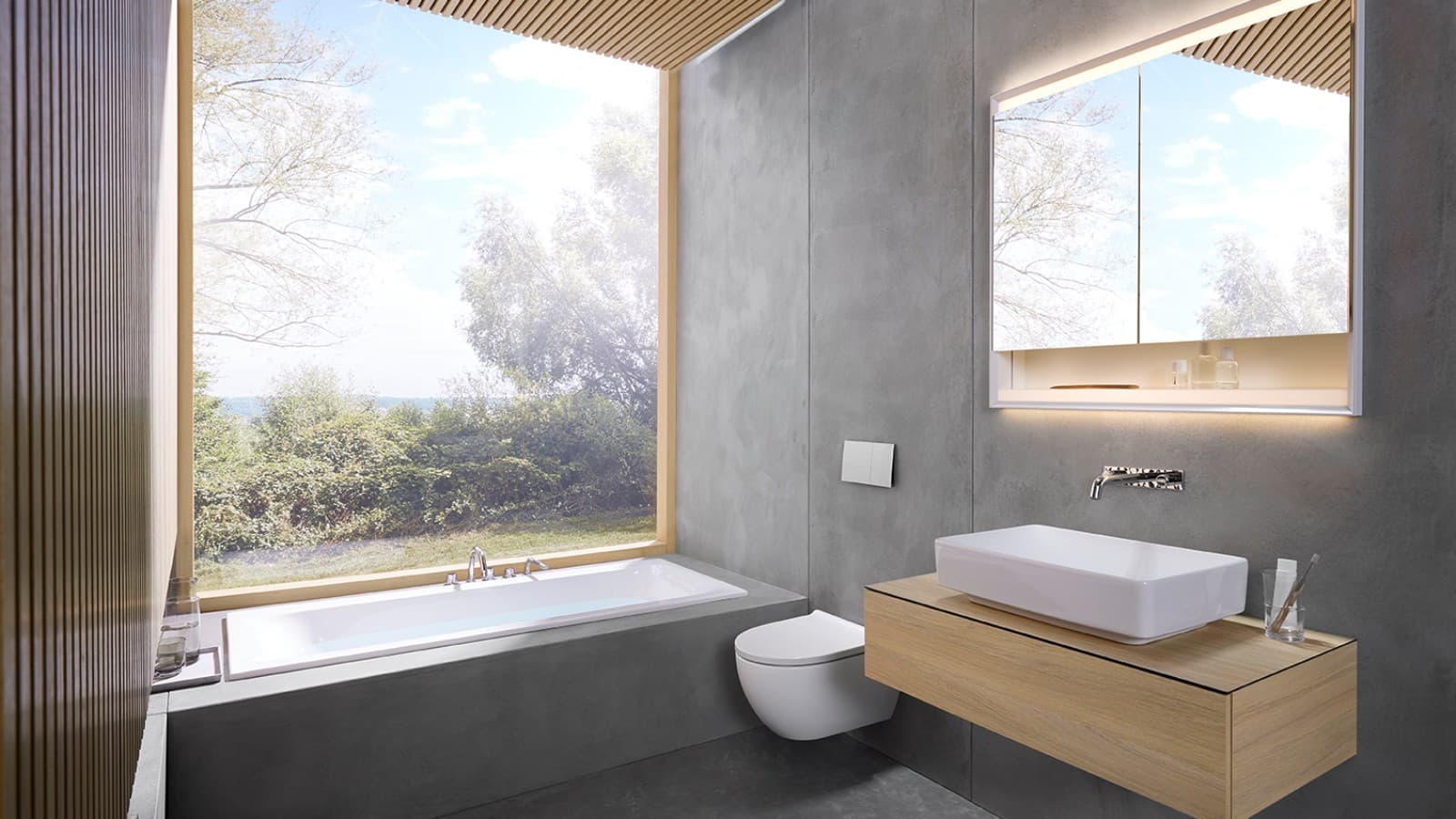 One should feel a sense of calm and serenity in the 6 square meters bathroom (© Geberit) One should feel a sense of calm and serenity in the 6 square meters bathroom (© Geberit)