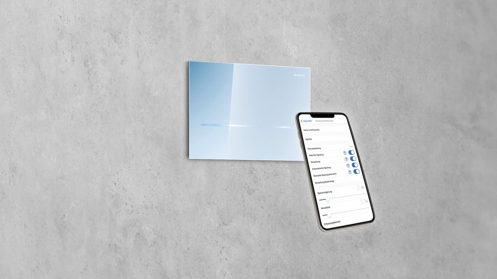 Set Geberit Sigma80 WC flush control with Geberit Control Set Geberit Sigma80 WC flush control with Geberit Control